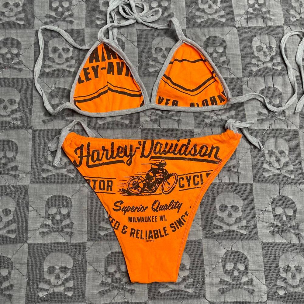 Y2k harley davidson bikini size